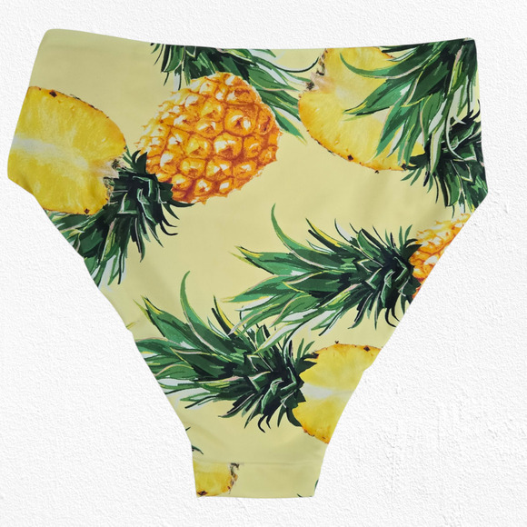 Anthropologie Pina Colada Pineapple High Waist Modest Bikini Bottoms Size XS - Picture 6 of 6